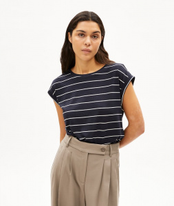 Shirt "Jilaana Fine Stripes" - night sky/oatmilk