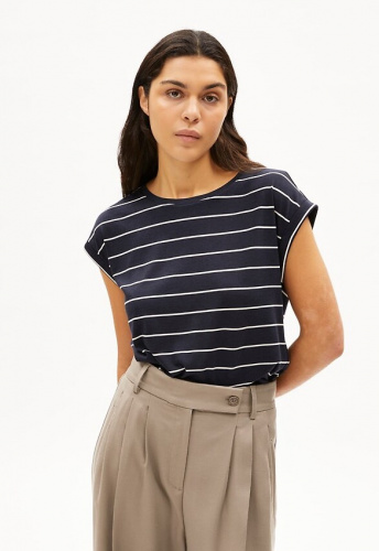 Shirt "Jilaana Fine Stripes" - night sky/oatmilk