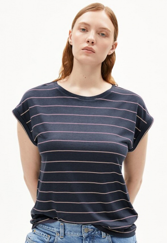 Shirt "Jilaana Fine Stripes" - moonlight gray/rosalilly