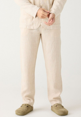 Leinenhose "Chuck Regular" - yarndyed/light feather gray