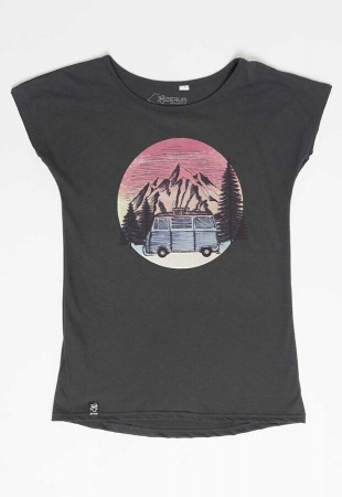 Zerum Damen T-Shirt "Bus" - dunkelgrau