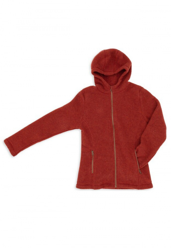 Womens Woolen Fleece Jacket - terracotta