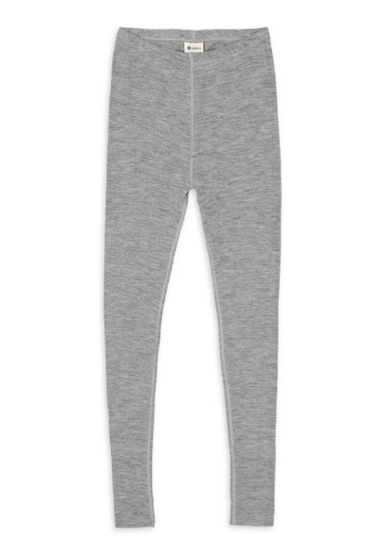 Herren-Unterhose, lang, Wolle/Seide - hellgrau meliert