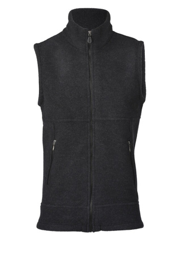 Herren-Weste aus Wollfleece - schwarz melange Herren-Weste aus Wollfleece - schwarz melange