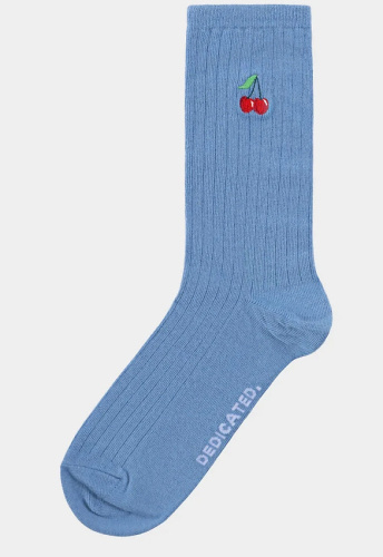 Rib Socks "Knivsta Cherries" - forever blue