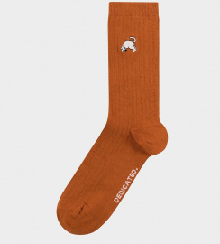 Rib Socks "Knivsta Dog Pose" - cinnamon orange