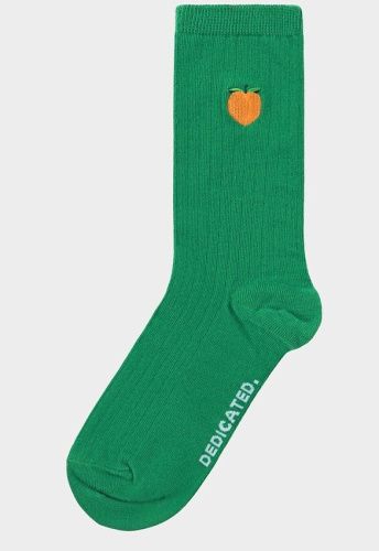 Rib Socks "Knivsta Peach" - jelly green