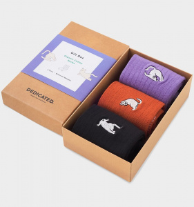 Rib Socks "Knivsta Yoga Cats 3-Pack"