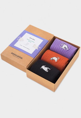 Rib Socks "Knivsta Yoga Cats 3-Pack"