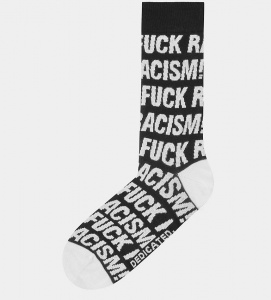 Socks "Sigtuna Fuck Racism Pattern" - black