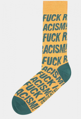 Socks "Sigtuna Fuck Racism Pattern" - honey yellow