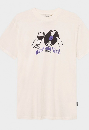 T-Shirt "Stockholm Wine And Vinyl" - off white