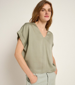 Lanius "Blusenshirt aus Tencel" - aqua grey