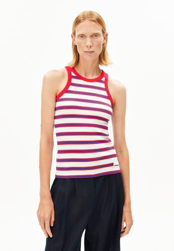 Ripp-Top "Kanitaa Stripes" - oatmilk/red/blue