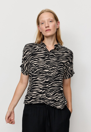 Bluse "Lotus Zebra" - black