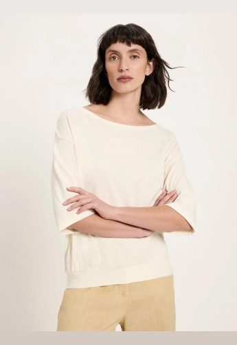 Lanius "Halbarmshirt Mit Hanf" - natural undyed