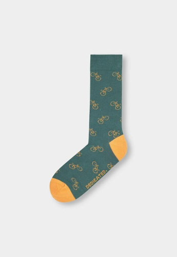 Socks "Sigtuna Bike Pattern" - forest green