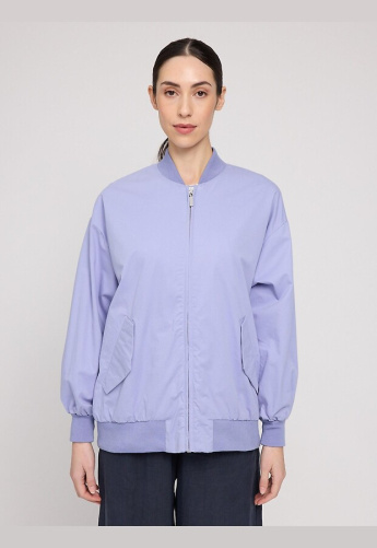 Loose Fit Cotton Bomber - cornflower