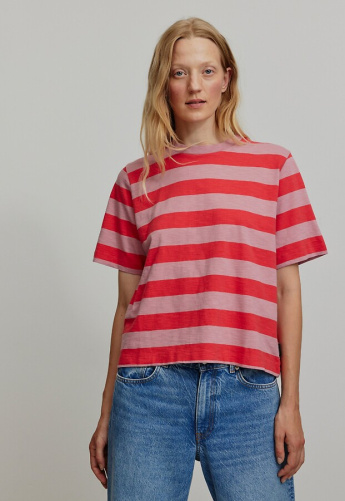 T-Shirt "Azolla Stripes" - peony pink