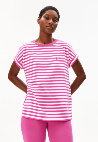 T-Shirt "Idaara Stripes" - white/very berry