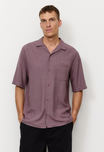 Kurzarm-Hemd "Cactus" (Leinen) - mystic grape