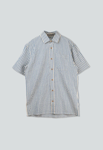 Seer Sucker Short Sleeve Shirt - bering sea