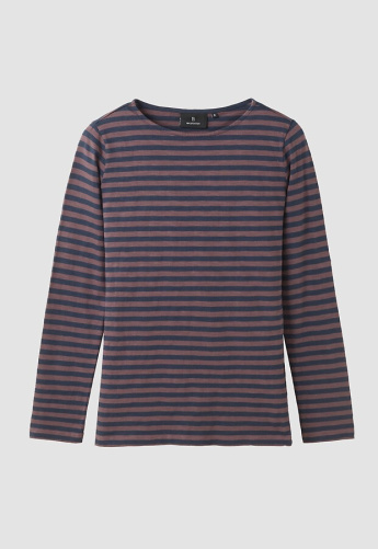 Longsleeve "Iris Stripes" - dark grape