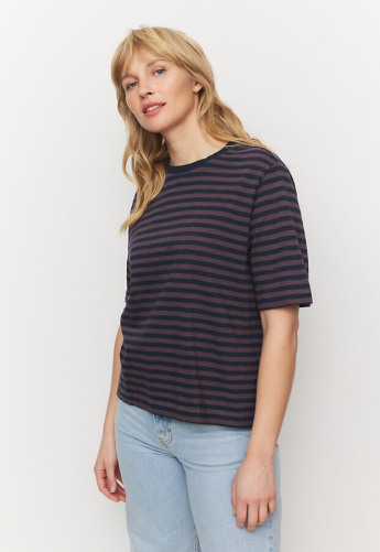 T-Shirt "Azolla Stripes" - dark grape