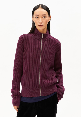 Knitted Zipper "Rebeccaa GMT Dye" - dark berry