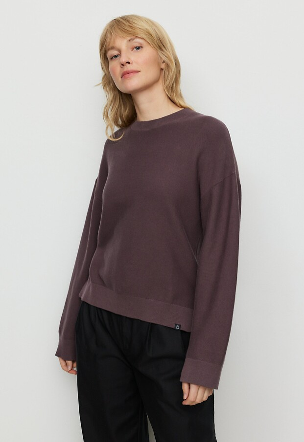 Strickpullover "Gingko" - dark grape