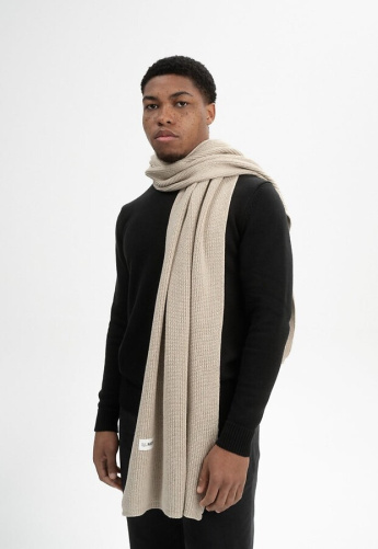 Rib Knit Scarf "Nagna" - kiesel melange