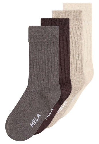 Gerippte Socken 4er Pack - mix earthy tones