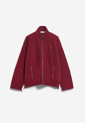 Baumwoll-Fleecejacke - velvet red