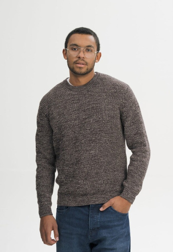 Strickpullover "Ravi" - brown speckles