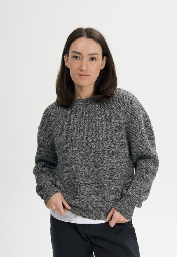 Rippstrick-Pullover "Adah" - black pepper speckles