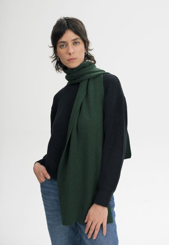 Jacquard Strick Schal "Asmee" - deep forest melange