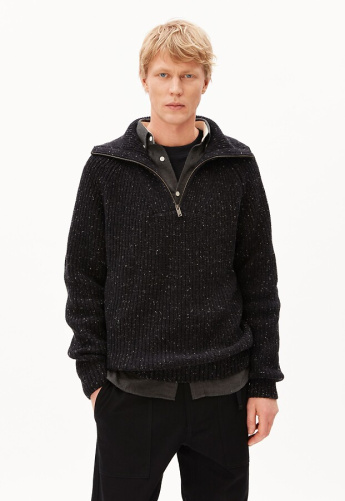 Tweed Strick-Troyer (Wolle) - black