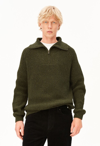 Tweed Strick-Troyer (Wolle) - dark earth tweed