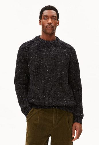 Strickpullover "Kiaano Tweed" (Wolle) - schwarz