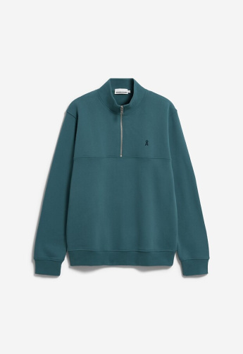 Troyer-Sweatshirt "Waarlo Fleece" - petrol velvet