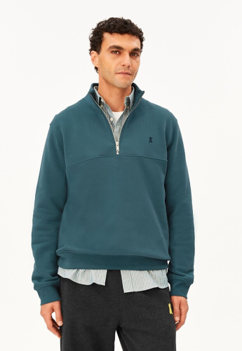 Troyer-Sweatshirt "Waarlo Fleece" - petrol velvet