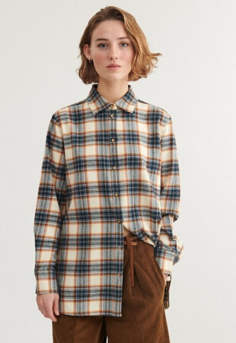 Oversized Shirt "Lula" - copen blue/birch