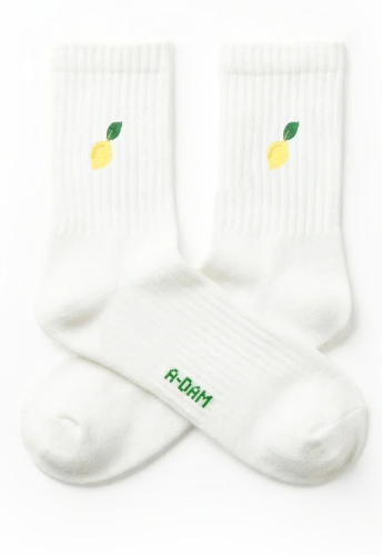 Quarter Crew Socks "White Lemon" - white