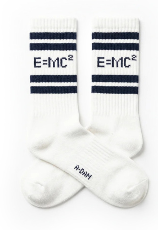 Crew Socks "E - Mc2" - white