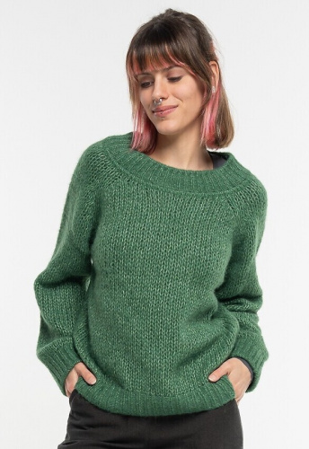 Alpaka-Pullover "Fluffy Pullover" - herb
