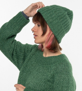 Alpaca Knit Beanie "Light Cap" - herb
