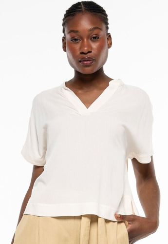 V-Neck-Bluse - floral white