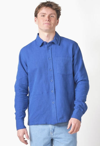 Leinen-Hemd "Birger" - surf blue