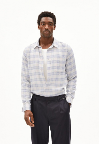 Hemd "Flaavien Check" - oatmilk/blue/soft lilac