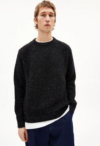Strickpullover "Kiaano Tweed" (Wolle) - black/oatmilk tweed